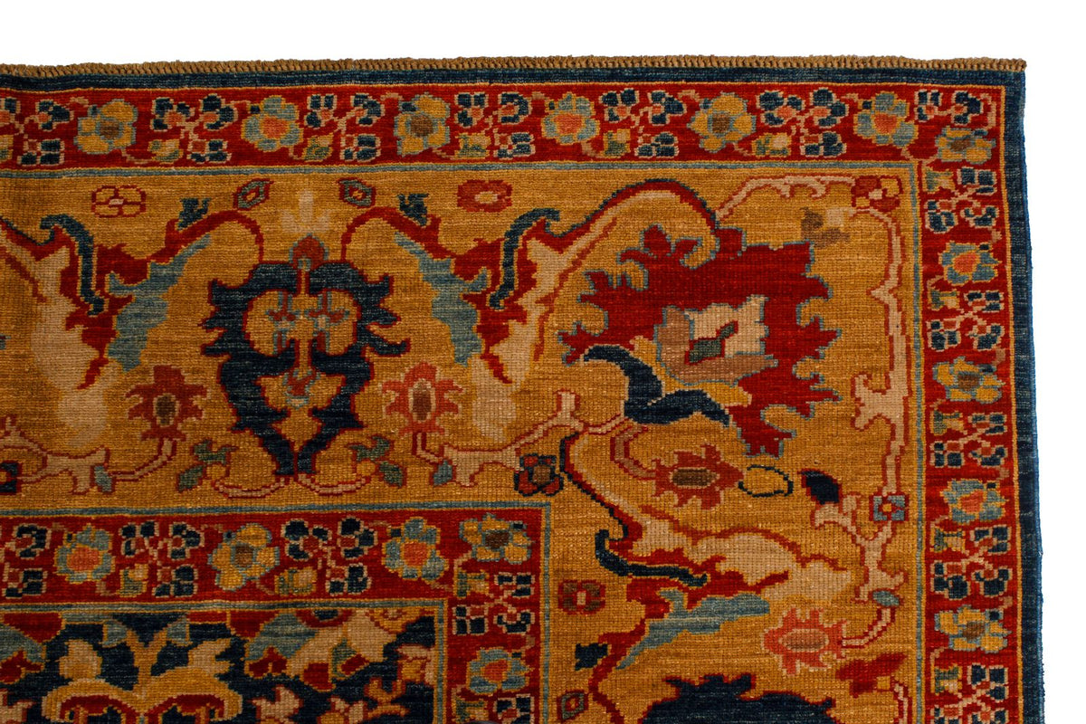 11x13 Blue and Gold Turkish Traditional Rug