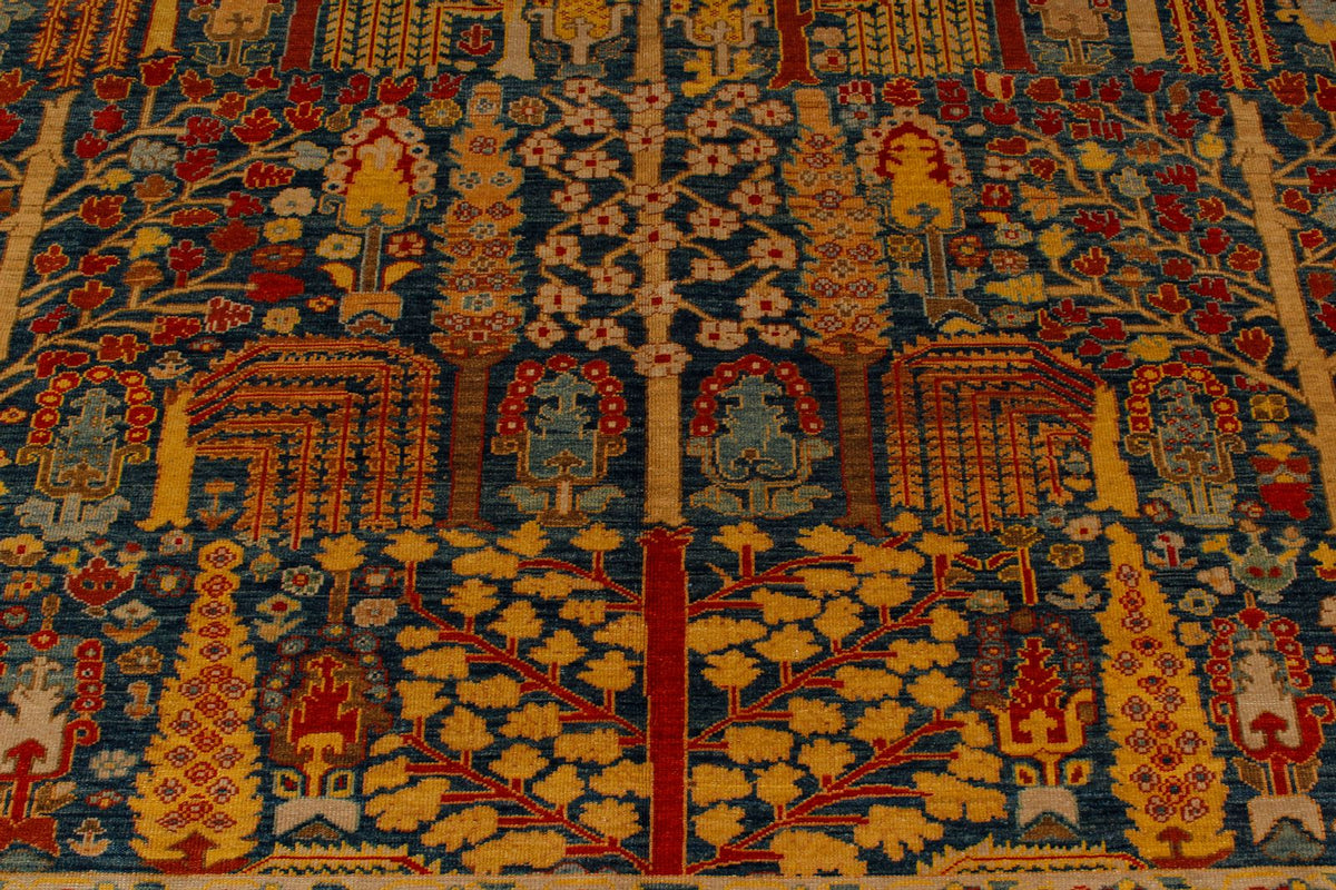 9x17 Blue and Red Turkish Traditional Runner