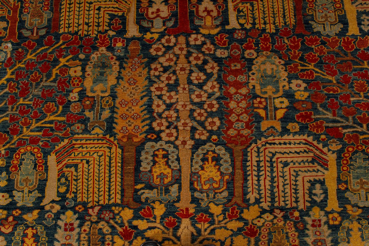 9x17 Blue and Red Turkish Traditional Runner