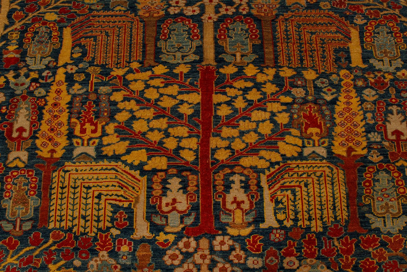 9x17 Blue and Red Turkish Traditional Runner