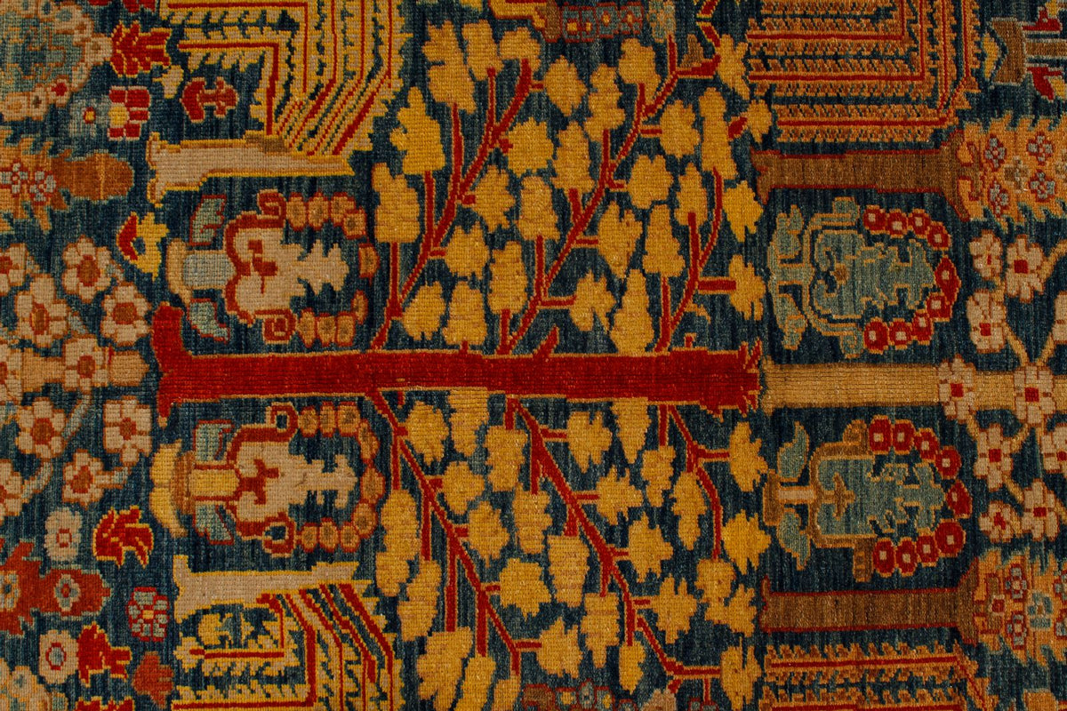 9x17 Blue and Red Turkish Traditional Runner