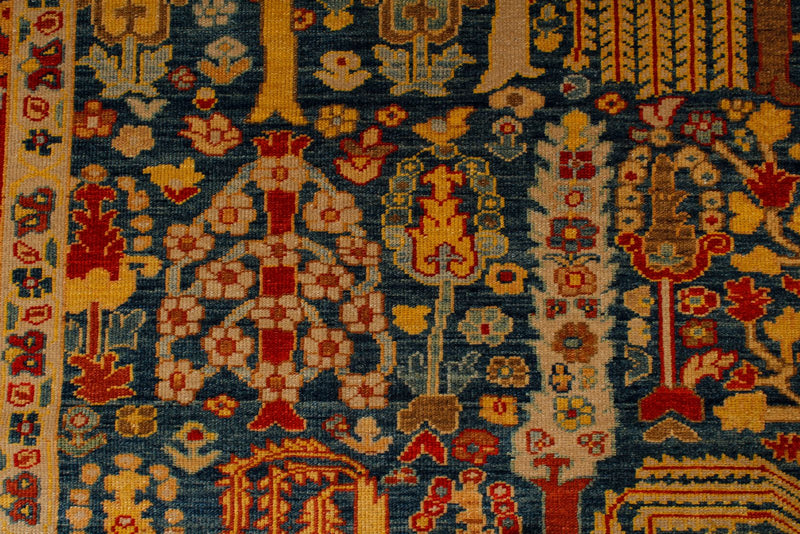 9x17 Blue and Red Turkish Traditional Runner