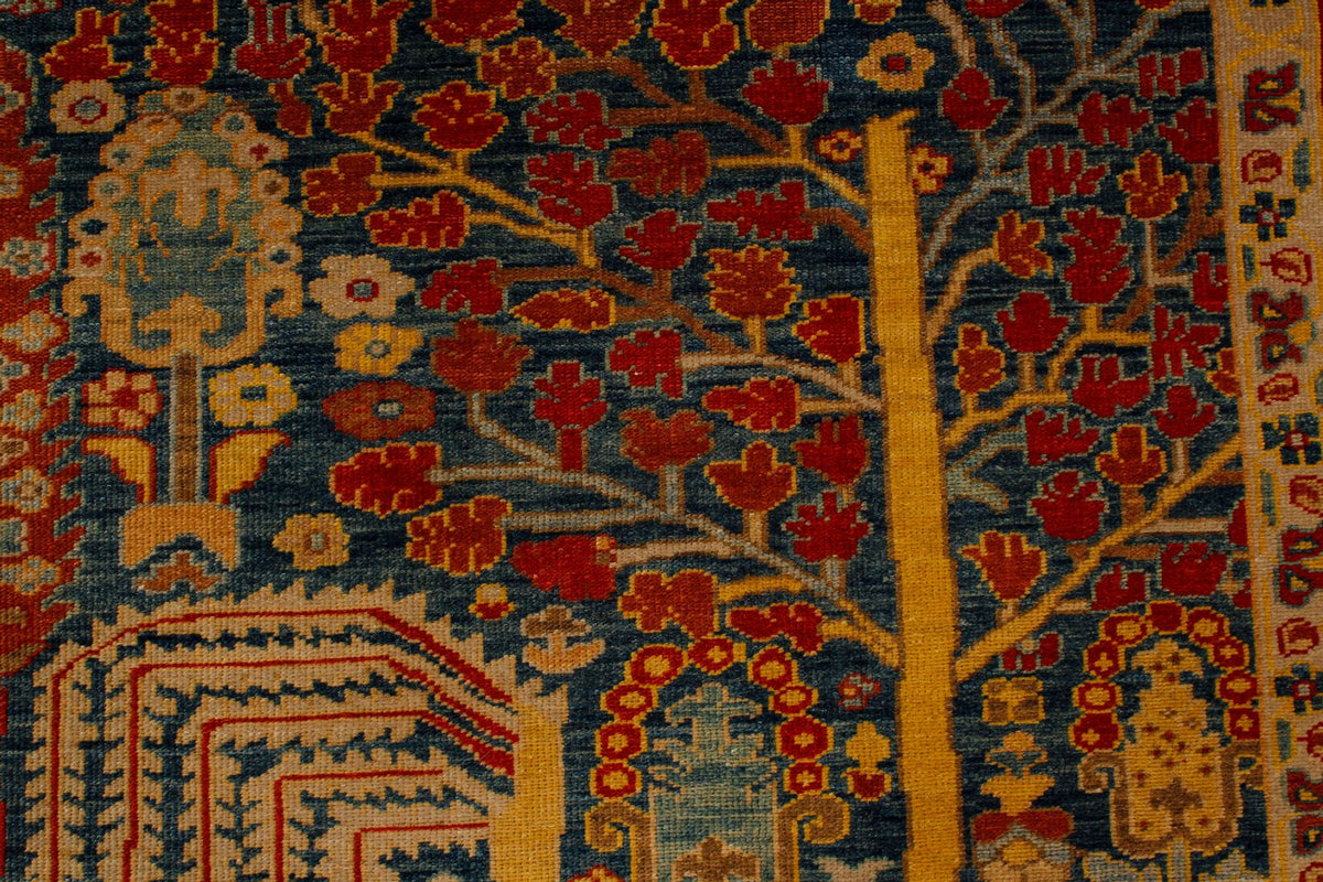9x17 Blue and Red Turkish Traditional Runner