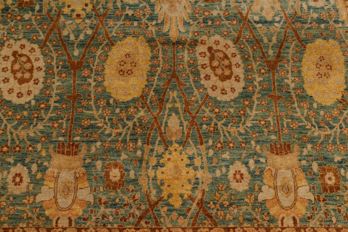 5x17 Green and White Turkish Traditional Runner