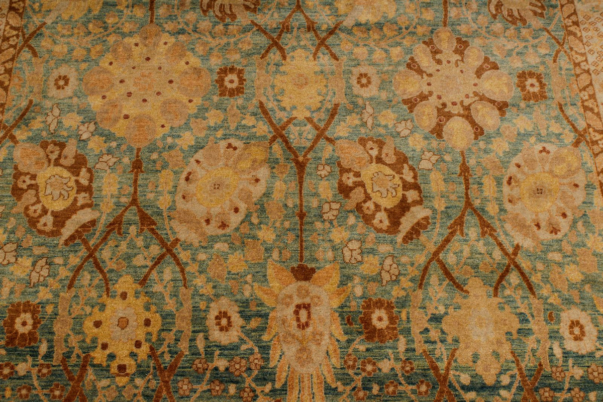 5x17 Green and White Turkish Traditional Runner