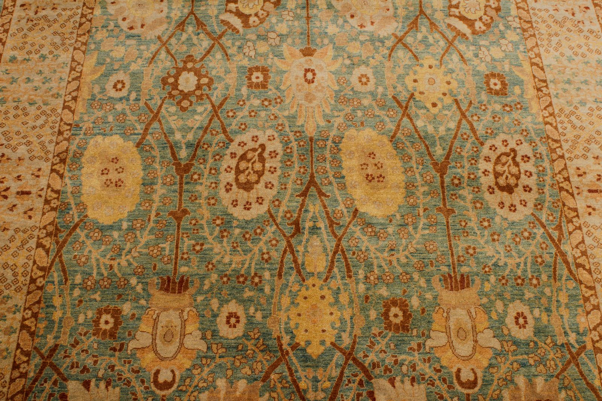 5x17 Green and White Turkish Traditional Runner