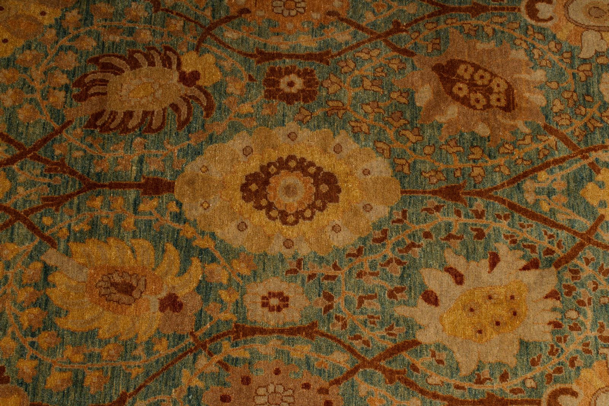 5x17 Green and White Turkish Traditional Runner