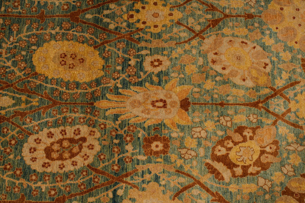 5x17 Green and White Turkish Traditional Runner