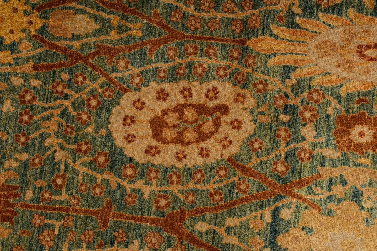 5x17 Green and White Turkish Traditional Runner
