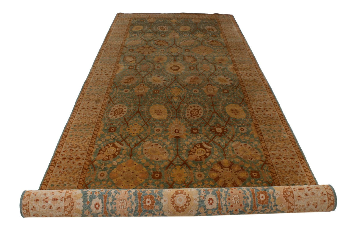 5x17 Green and White Turkish Traditional Runner