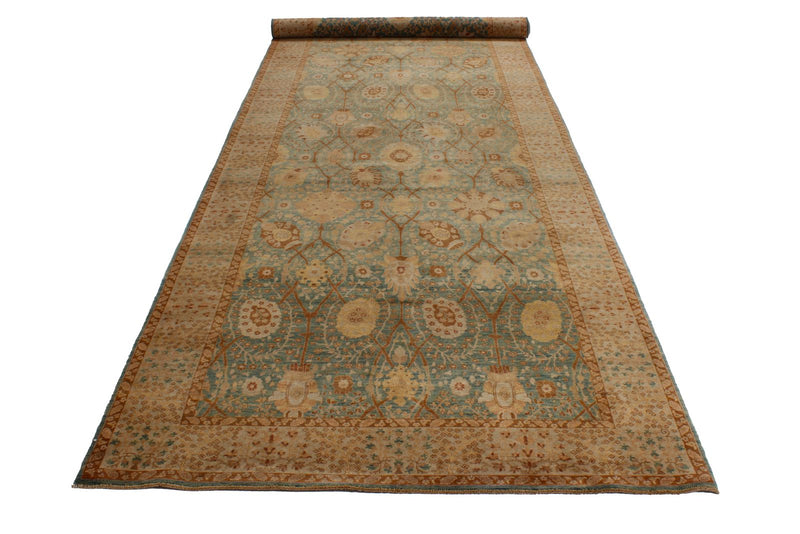 5x17 Green and White Turkish Traditional Runner