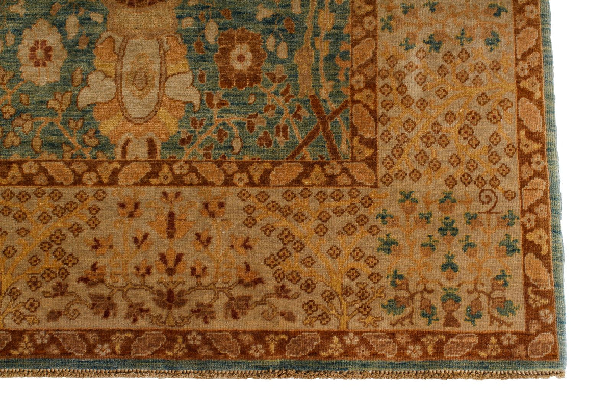 5x17 Green and White Turkish Traditional Runner