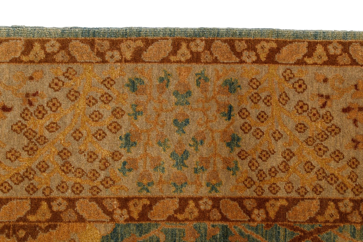 5x17 Green and White Turkish Traditional Runner