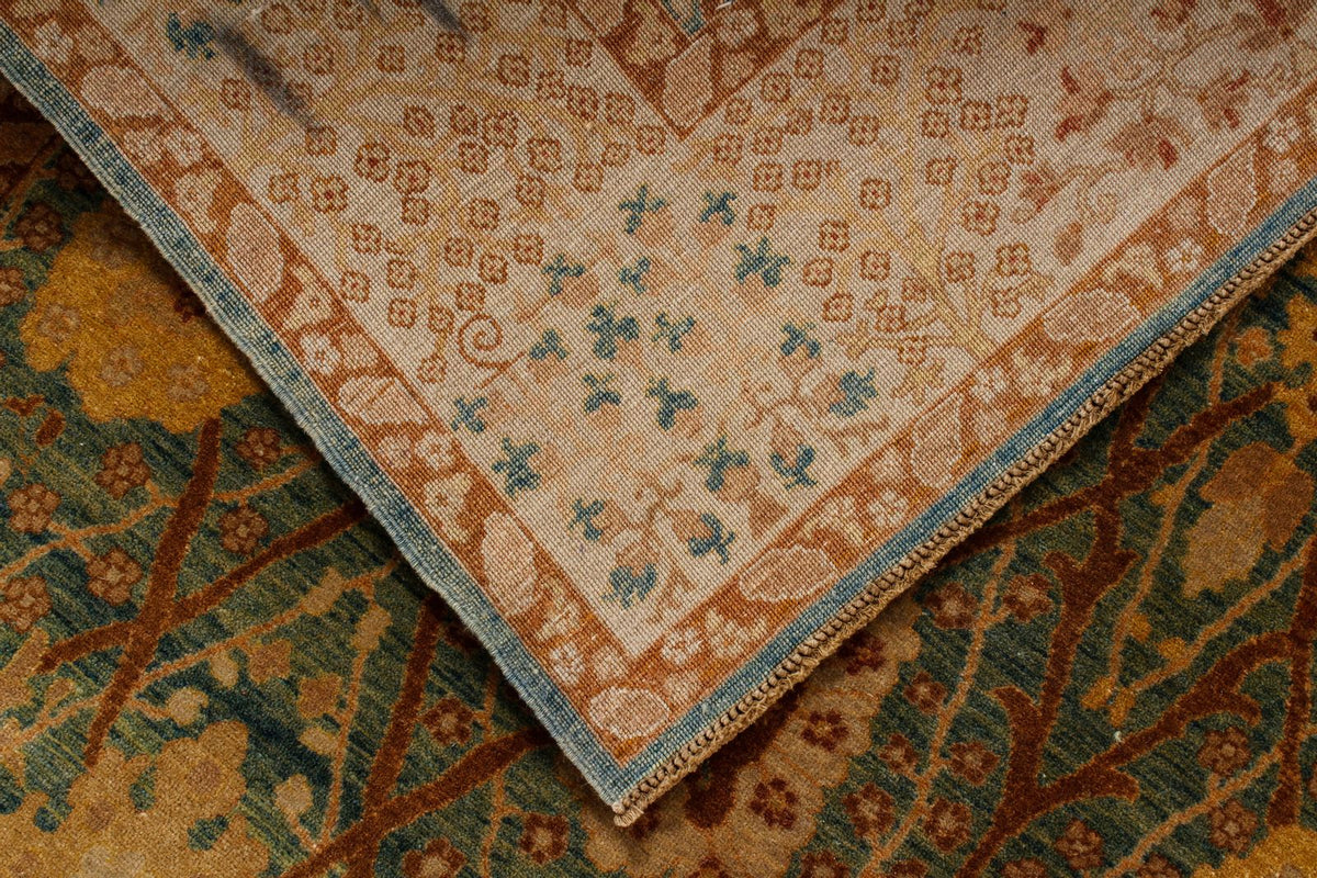 5x17 Green and White Turkish Traditional Runner