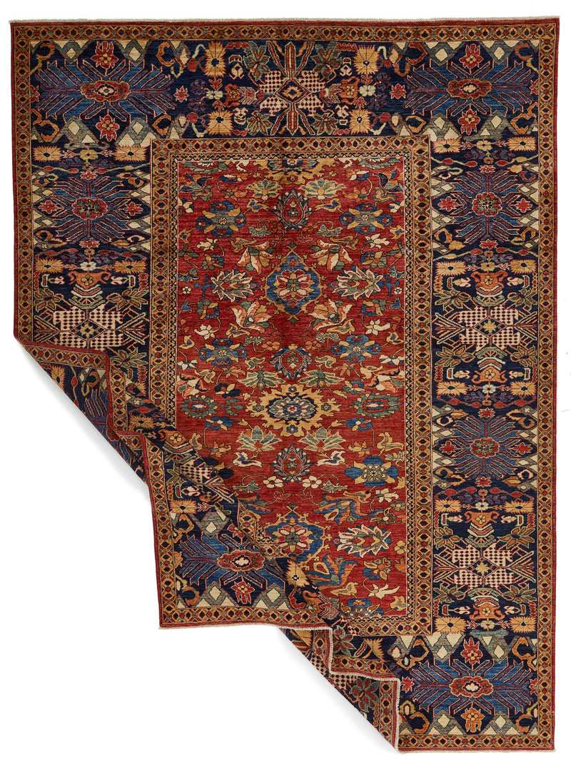 9x12 Red and Navy Anatolian Traditional Rug