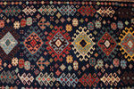 4x12 Navy and Green Anatolian Tribal Runner