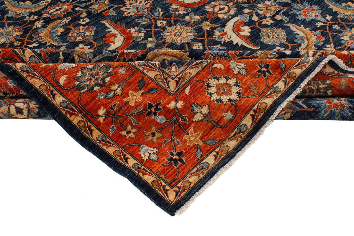 9x12 Navy and Red Traditional Rug