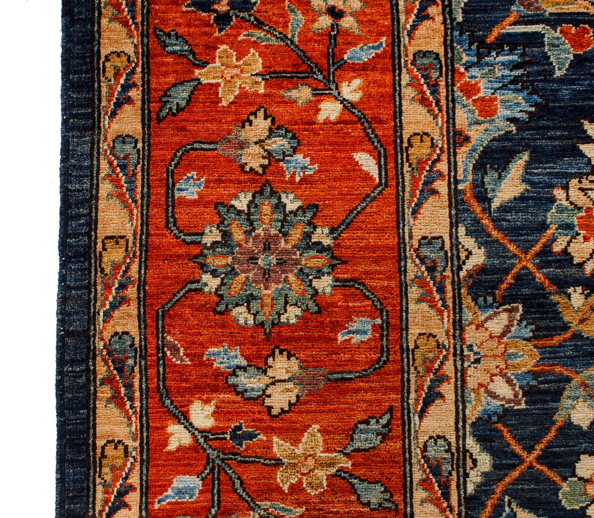 9x12 Navy and Red Traditional Rug