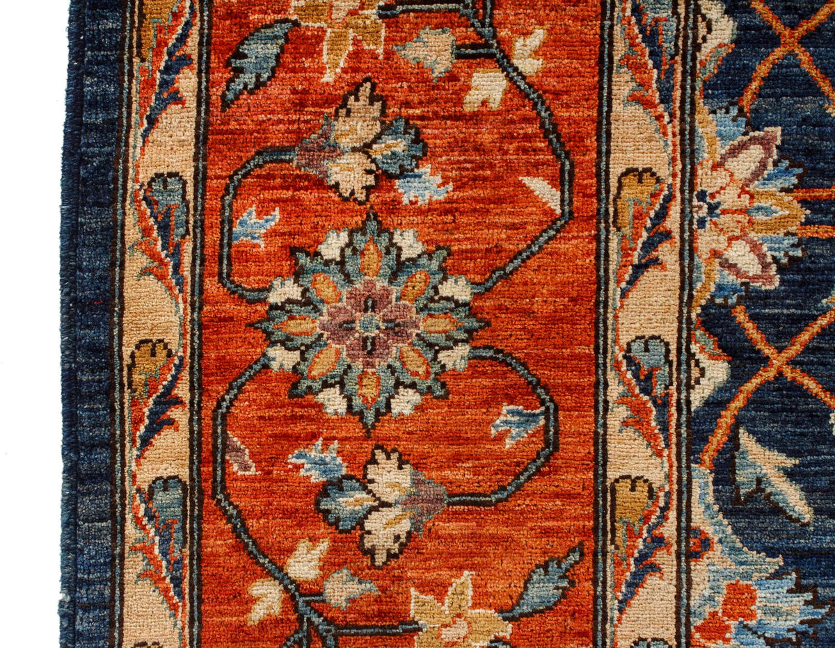 9x12 Navy and Red Traditional Rug