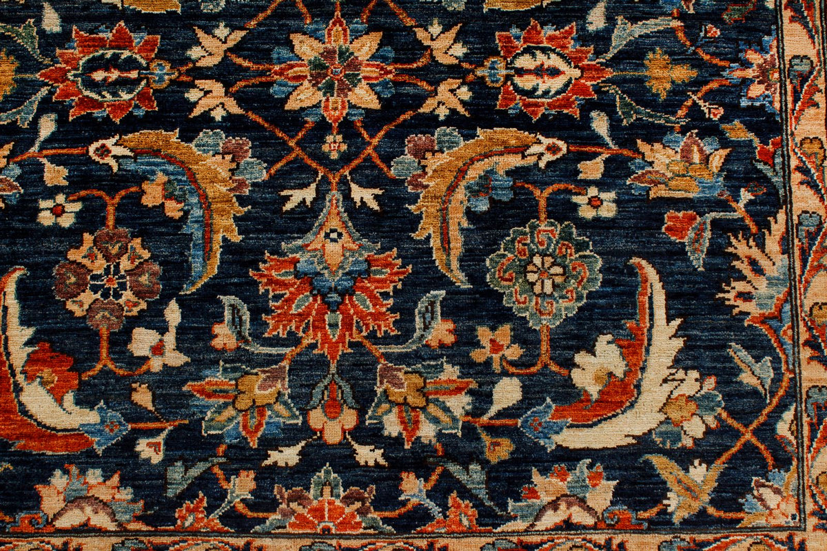 9x12 Navy and Red Traditional Rug