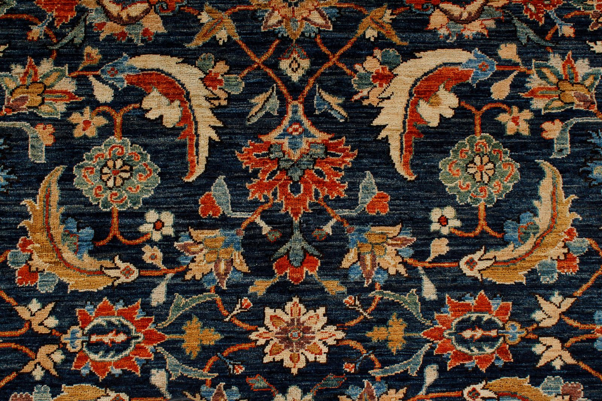 9x12 Navy and Red Traditional Rug