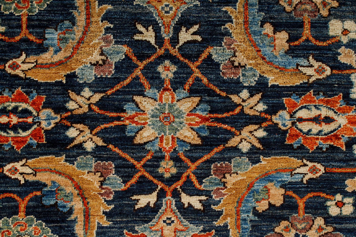 9x12 Navy and Red Traditional Rug