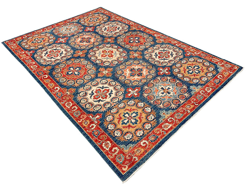 6x9 Blue and Red Persian Rug