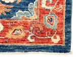 6x9 Blue and Red Persian Rug