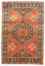 7x10 Red and Navy Turkish Oushak Rug