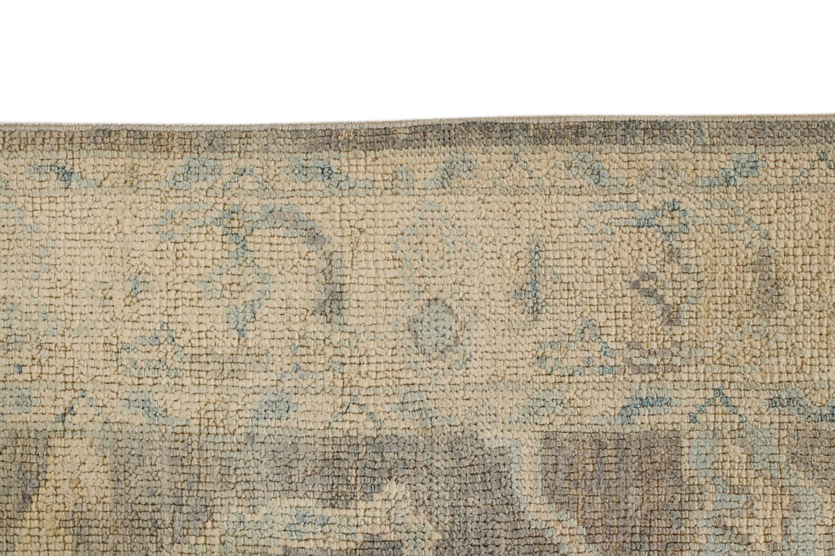 3x11 Gray and Ivory Turkish Oushak Runner