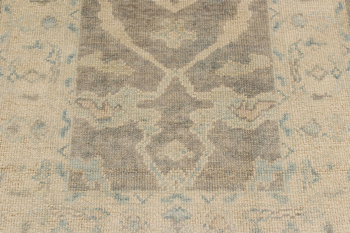 3x11 Gray and Ivory Turkish Oushak Runner