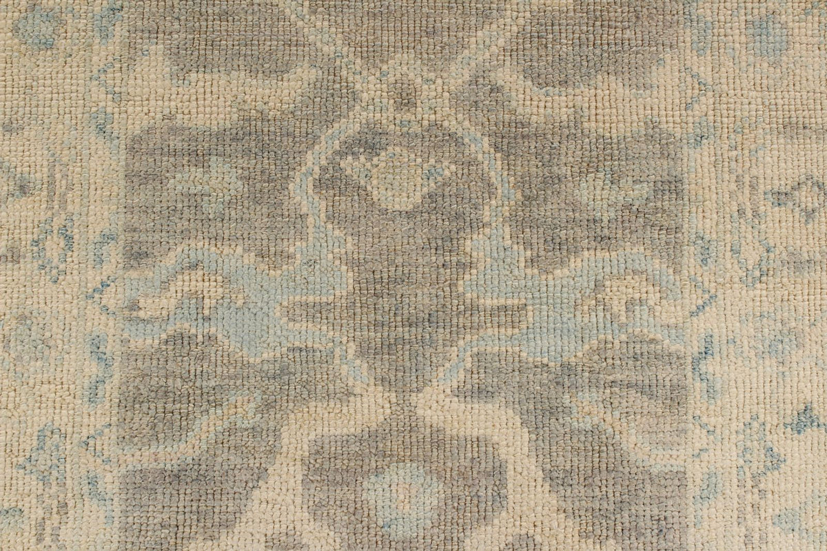 3x11 Gray and Ivory Turkish Oushak Runner