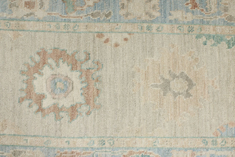 3x22 Gray and Blue Turkish Oushak Runner