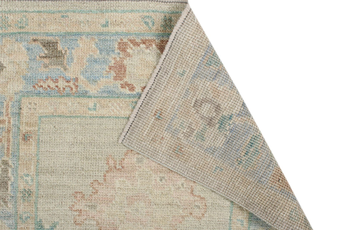 3x22 Gray and Blue Turkish Oushak Runner