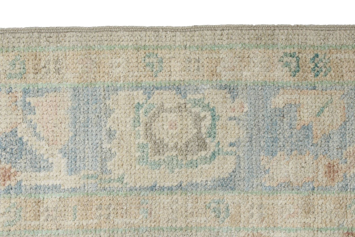3x22 Gray and Blue Turkish Oushak Runner