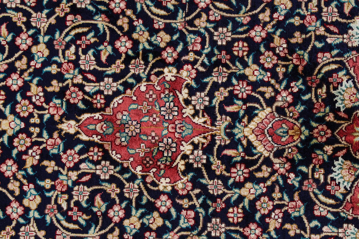 9x12 Red and Navy Turkish Silk Rug