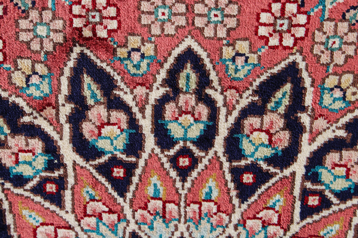 9x12 Red and Navy Turkish Silk Rug