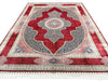 8x11 Red and Navy Turkish Silk Rug