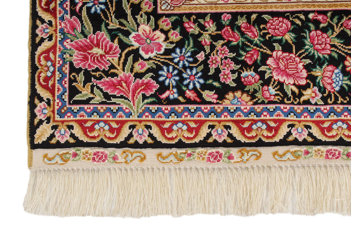 4x6 Red and Black Turkish Silk Rug