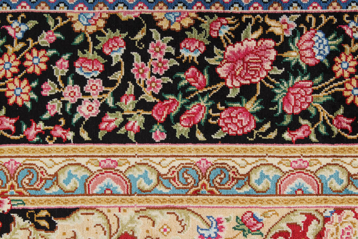 4x6 Red and Black Turkish Silk Rug