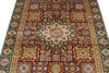 4x6 Red and Green Turkish Silk Rug