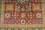 4x6 Red and Green Turkish Silk Rug