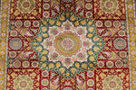 4x6 Red and Green Turkish Silk Rug