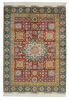 4x6 Red and Green Turkish Silk Rug