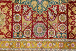 4x6 Red and Green Turkish Silk Rug