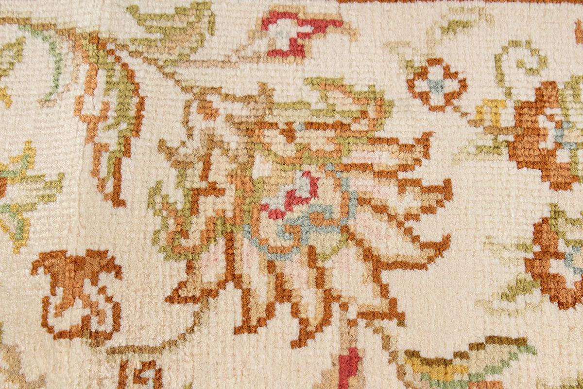 6x8 Navy and Ivory Turkish Silk Rug