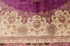 6x8 Purple and Ivory Turkish Silk Rug