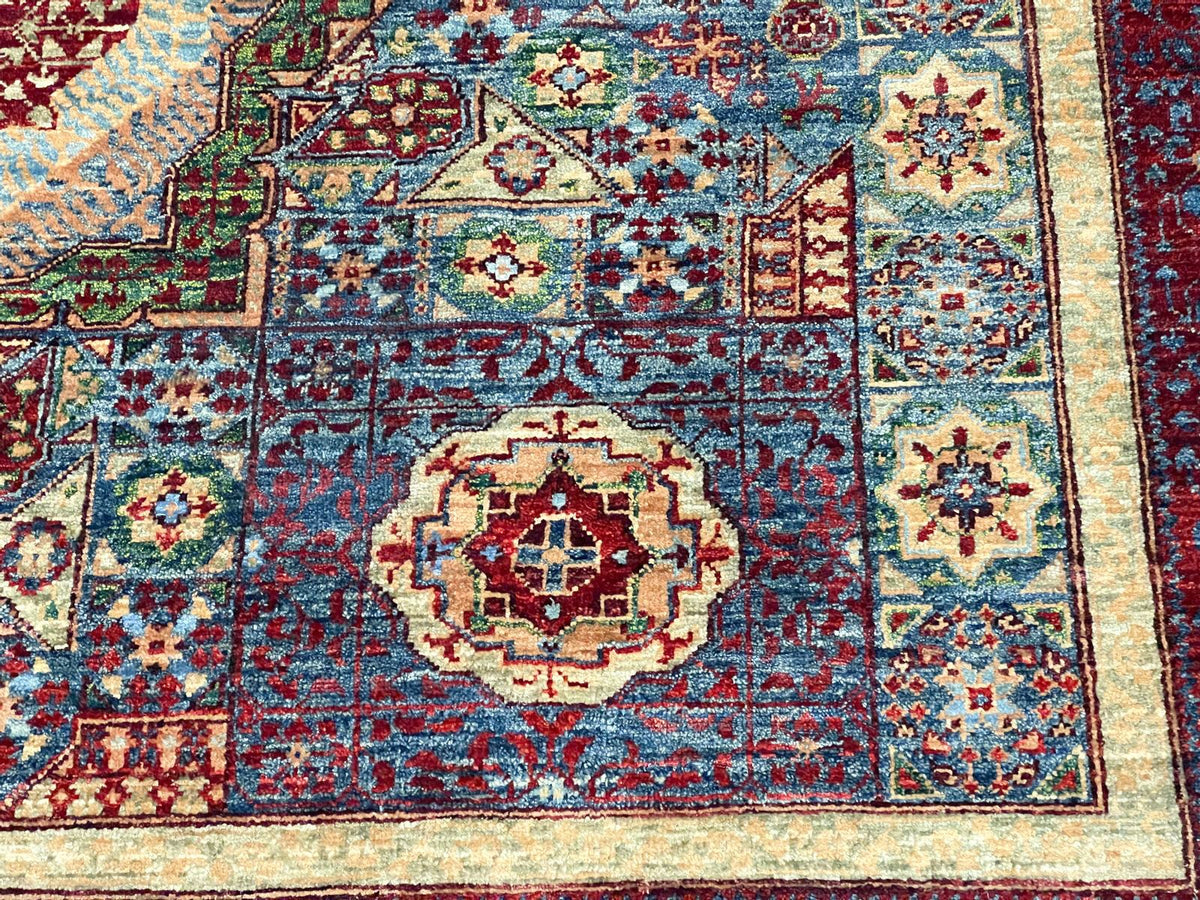 8x10 Navy and Red Turkish Tribal Rug