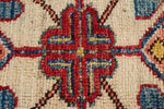 8x10 Blue and Ivory Kazak Tribal Rug