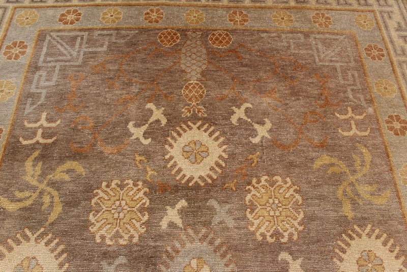 8x12 Gray and Multicolor Turkish Oushak Rug